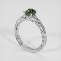 1.31 Ct. Green Sapphire Ring, 18K White Gold 2