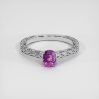 1.02 Ct. Purple Sapphire Ring, 18K White Gold 1