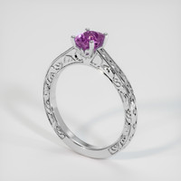 1.02 Ct. Purple Sapphire Ring, 18K White Gold 2