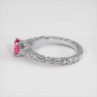 0.94 Ct. Reddish Pink Sapphire Ring, 18K White Gold 4