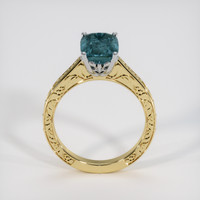 3.05 Ct. Bluish Green Sapphire Ring, 18K White & Yellow 3