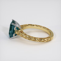 3.05 Ct. Bluish Green Sapphire Ring, 18K White & Yellow 4