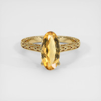 2.92 Ct. Golden Yellow Precious Topaz Ring, 10K Yellow Gold 1