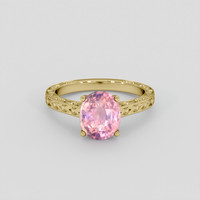 2.58 Ct. Purplish Pink Sapphire Ring, 10K Yellow Gold 1