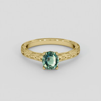 1.21 Ct. Bluish Green Sapphire Ring, 10K Yellow Gold 1