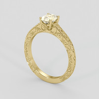 1.13 Ct. Peach Sapphire Ring, 10K Yellow Gold 2
