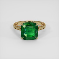 5.13 Ct. Green Tsavorite Garnet Ring, 14K Yellow Gold 1