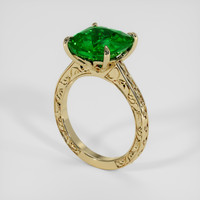 5.13 Ct. Green Tsavorite Garnet Ring, 14K Yellow Gold 2