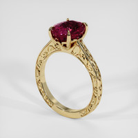 3.67 Ct. Purplish Red Rhodolite Garnet Ring, 14K Yellow Gold 2