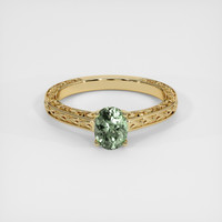 1.35 Ct. Bluish Green Sapphire Ring, 14K Yellow Gold 1