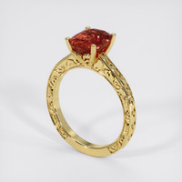 3.04 Ct. Padparadscha Sapphire Ring, 14K Yellow Gold 2