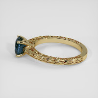 1.72 Ct. Greenish Blue Sapphire Ring, 14K Yellow Gold 4
