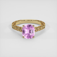 4.04 Ct. Pink Sapphire Ring, 14K Yellow Gold 1