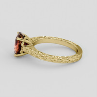 3.20 Ct. Pinkish Brown Sapphire Ring, 14K Yellow Gold 4