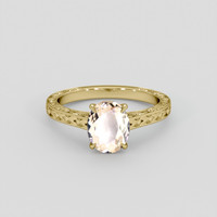 1.70 Ct. Peach Sapphire Ring, 14K Yellow Gold 1