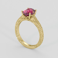 2.52 Ct. Purplish Pink Sapphire Ring, 14K Yellow Gold 2