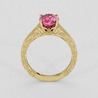 2.52 Ct. Purplish Pink Sapphire Ring, 14K Yellow Gold 3