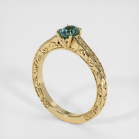 0.82 Ct. Greyish Blue Sapphire Ring, 14K Yellow Gold 2