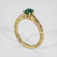 1.23 Ct. Bluish Green Sapphire Ring, 14K Yellow Gold 2