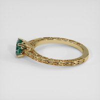 1.23 Ct. Bluish Green Sapphire Ring, 14K Yellow Gold 4