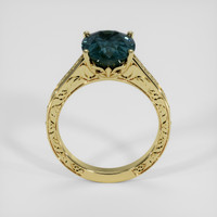 4.35 Ct. Bluish Green Sapphire Ring, 14K Yellow Gold 3