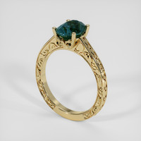 2.52 Ct. Greenish Blue Sapphire Ring, 14K Yellow Gold 2