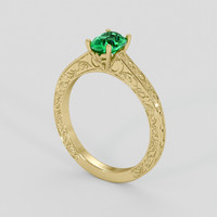 1.06 Ct. Emerald Ring, 18K Yellow Gold 2
