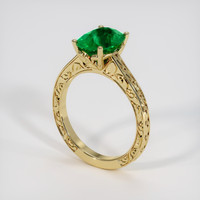 2.50 Ct. Emerald Ring, 18K Yellow Gold 2