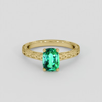 1.46 Ct. Emerald Ring, 18K Yellow Gold 1