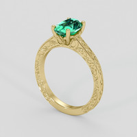 1.46 Ct. Emerald Ring, 18K Yellow Gold 2