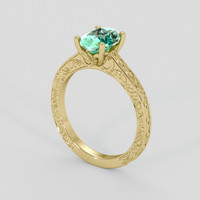 1.42 Ct. Emerald Ring, 18K Yellow Gold 2