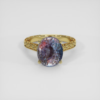 5.51 Ct. Rainbow Moonstone Ring, 18K Yellow Gold 1