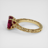 3.67 Ct. Purplish Red Rhodolite Garnet Ring, 18K Yellow Gold 4