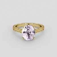 4.11 Ct. Pink Sapphire Ring, 18K Yellow Gold 1