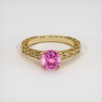 1.55 Ct. Pink Sapphire Ring, 18K Yellow Gold 1