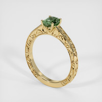 1.35 Ct. Bluish Green Sapphire Ring, 18K Yellow Gold 2