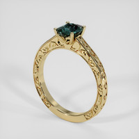 1.69 Ct. Greenish Blue Sapphire Ring, 18K Yellow Gold 2