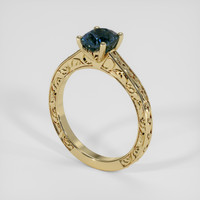 1.72 Ct. Greenish Blue Sapphire Ring, 18K Yellow Gold 2