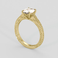 1.70 Ct. Peach Sapphire Ring, 18K Yellow Gold 2