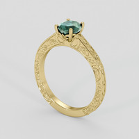 1.21 Ct. Bluish Green Sapphire Ring, 18K Yellow Gold 2