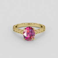 2.52 Ct. Purplish Pink Sapphire Ring, 18K Yellow Gold 1