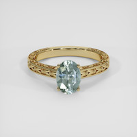 1.63 Ct. Bluish Green Sapphire Ring, 18K Yellow Gold 1