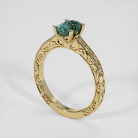 1.44 Ct. Greenish Blue Sapphire Ring, 18K Yellow Gold 2