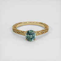 1.33 Ct. Greenish Blue Sapphire Ring, 18K Yellow Gold 1