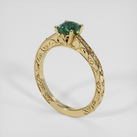 1.33 Ct. Greenish Blue Sapphire Ring, 18K Yellow Gold 2