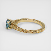 1.11 Ct. Bluish Green Sapphire Ring, 18K Yellow Gold 4