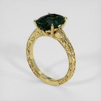 4.10 Ct. Green Sapphire Ring, 18K Yellow Gold 2