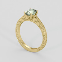 1.32 Ct. Yellowish Green Sapphire Ring, 18K Yellow Gold 2
