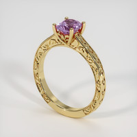 1.10 Ct. Purplish Pink Sapphire Ring, 18K Yellow Gold 2