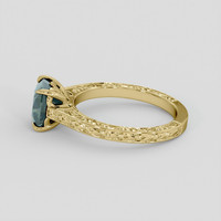 3.29 Ct. Bluish Green Sapphire Ring, 18K Yellow Gold 4